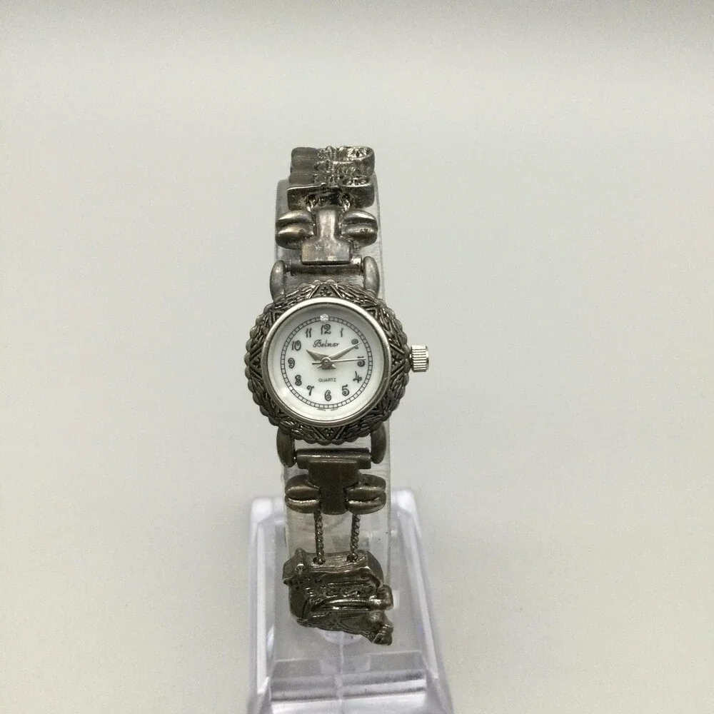 Belmar Womens Watch 21mm Silver Tone Western Slide Charms New Battery 7.5